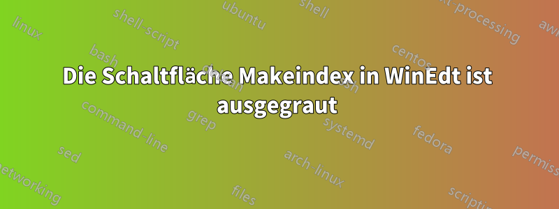 Die Schaltfläche Makeindex in WinEdt ist ausgegraut