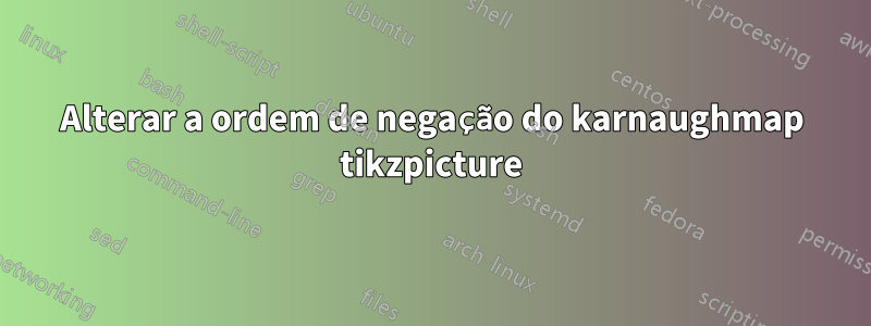 Alterar a ordem de negação do karnaughmap tikzpicture