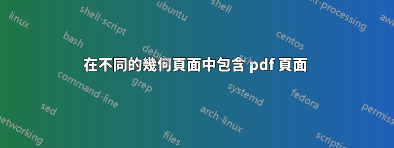 在不同的幾何頁面中包含 pdf 頁面