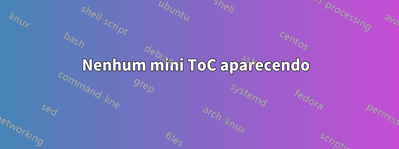 Nenhum mini ToC aparecendo 