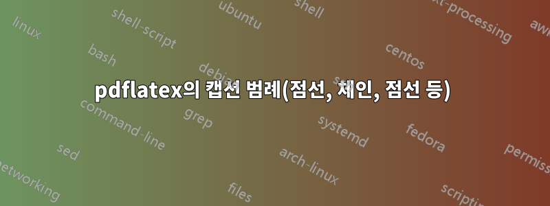 pdflatex의 캡션 범례(점선, 체인, 점선 등)