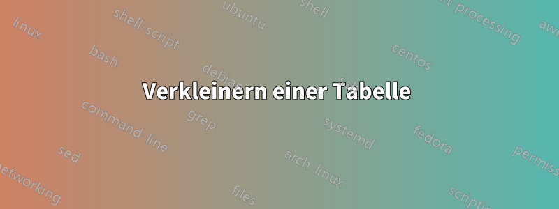 Verkleinern einer Tabelle