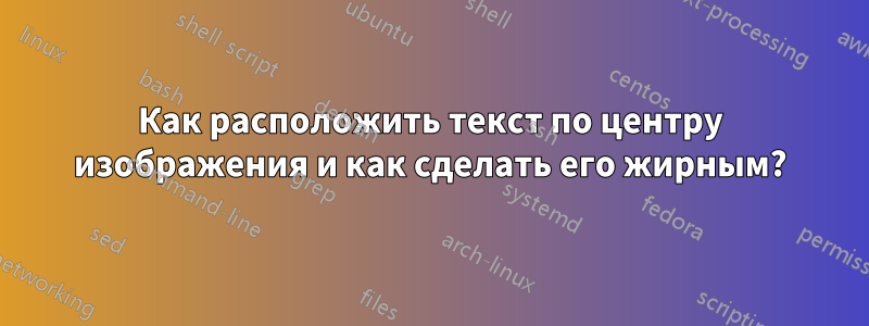 Как расположить текст по центру изображения и как сделать его жирным?