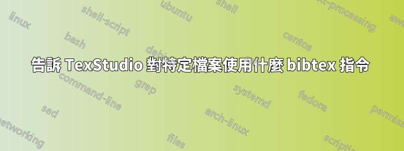 告訴 TexStudio 對特定檔案使用什麼 bibtex 指令