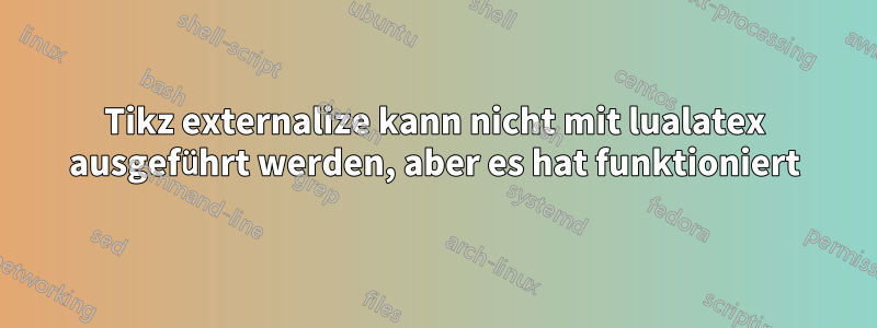 Tikz externalize kann nicht mit lualatex ausgeführt werden, aber es hat funktioniert