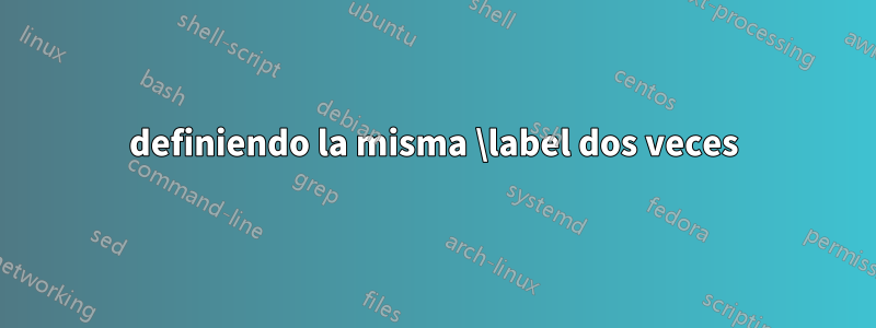 definiendo la misma \label dos veces