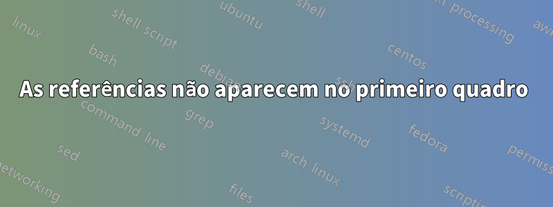 As referências não aparecem no primeiro quadro