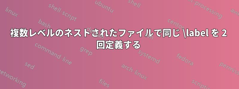 複数レベルのネストされたファイルで同じ \label を 2 回定義する