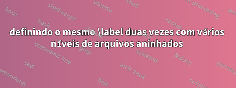 definindo o mesmo \label duas vezes com vários níveis de arquivos aninhados