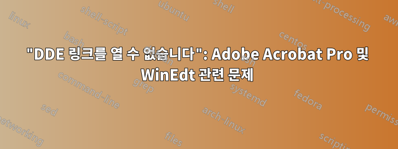 "DDE 링크를 열 수 없습니다": Adobe Acrobat Pro 및 WinEdt 관련 문제