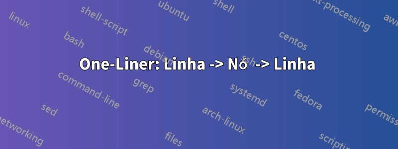 One-Liner: Linha -> Nó -> Linha