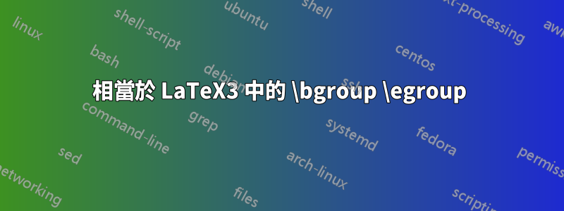 相當於 LaTeX3 中的 \bgroup \egroup