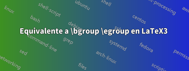 Equivalente a \bgroup \egroup en LaTeX3