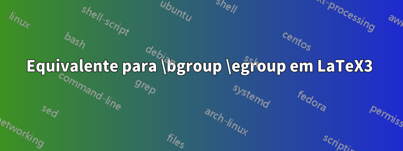 Equivalente para \bgroup \egroup em LaTeX3