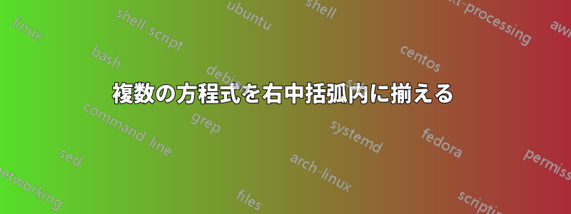 複数の方程式を右中括弧内に揃える