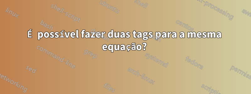 É possível fazer duas tags para a mesma equação?