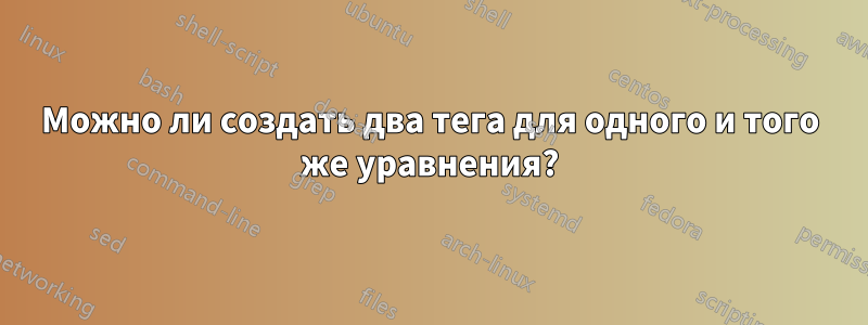 Можно ли создать два тега для одного и того же уравнения?