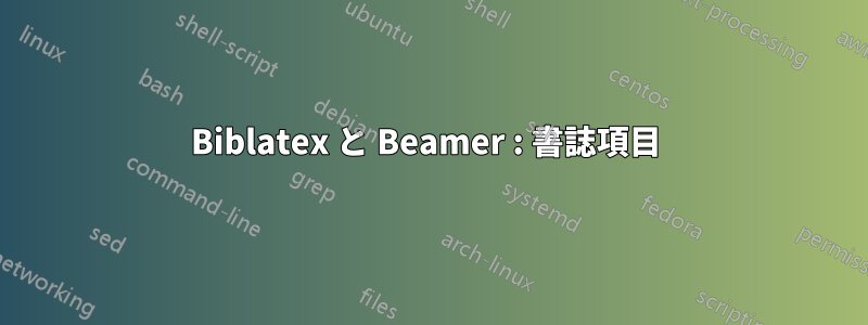 Biblatex と Beamer : 書誌項目 