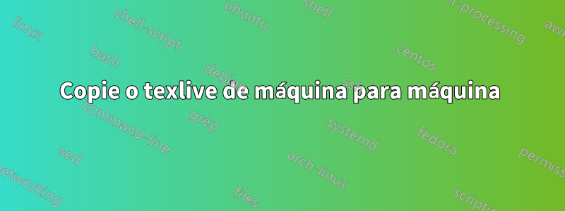 Copie o texlive de máquina para máquina