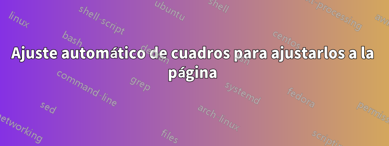 Ajuste automático de cuadros para ajustarlos a la página