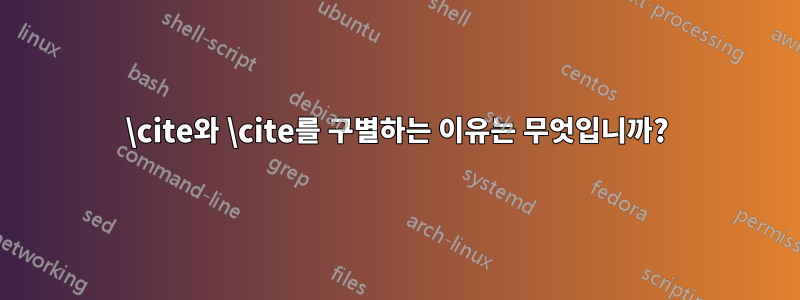 \cite와 \cite를 구별하는 이유는 무엇입니까?