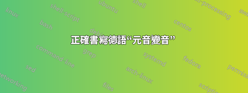 正確書寫德語“元音變音”