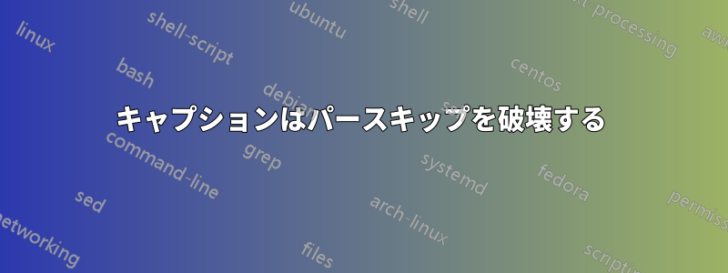 キャプションはパースキップを破壊する