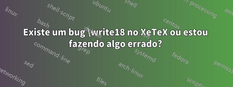 Existe um bug \write18 no XeTeX ou estou fazendo algo errado?