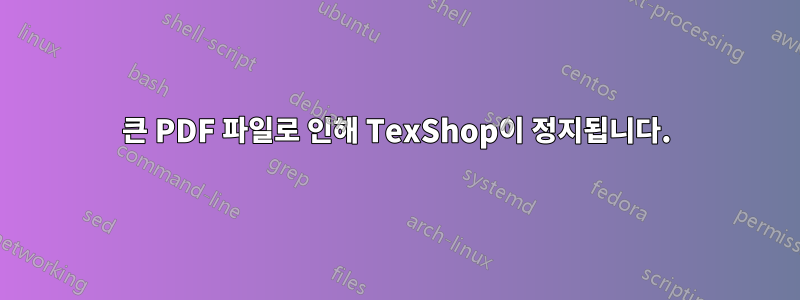 큰 PDF 파일로 인해 TexShop이 정지됩니다.