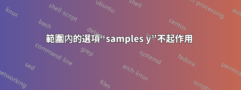 範圍內的選項“samples y”不起作用