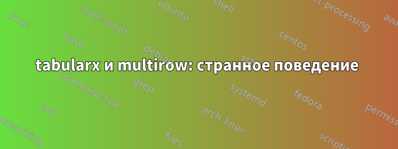 tabularx и multirow: странное поведение