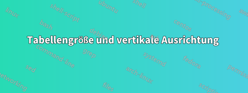 Tabellengröße und vertikale Ausrichtung