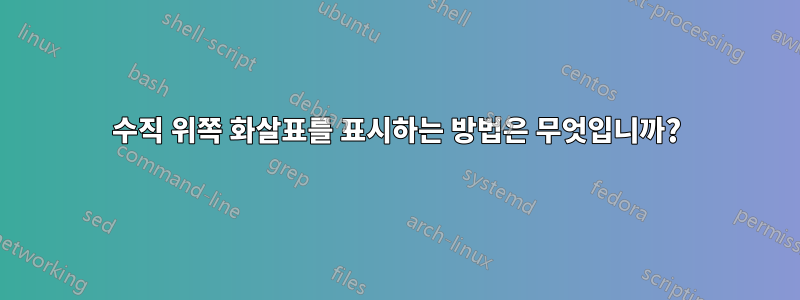 수직 위쪽 화살표를 표시하는 방법은 무엇입니까?