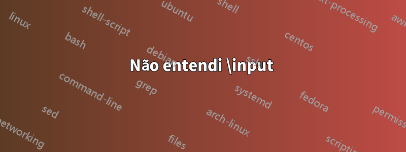 Não entendi \input