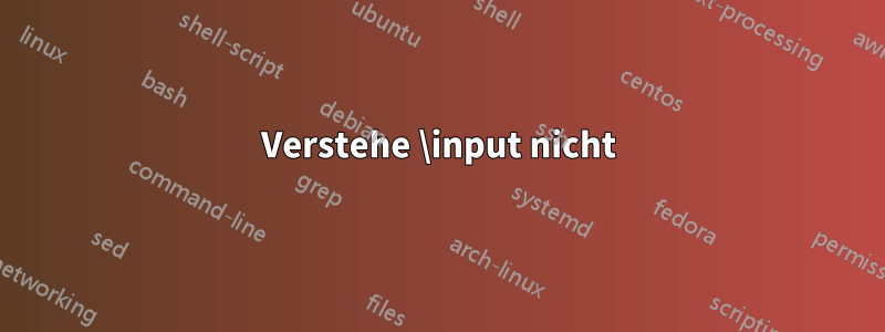 Verstehe \input nicht