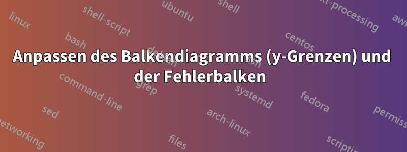 Anpassen des Balkendiagramms (y-Grenzen) und der Fehlerbalken 