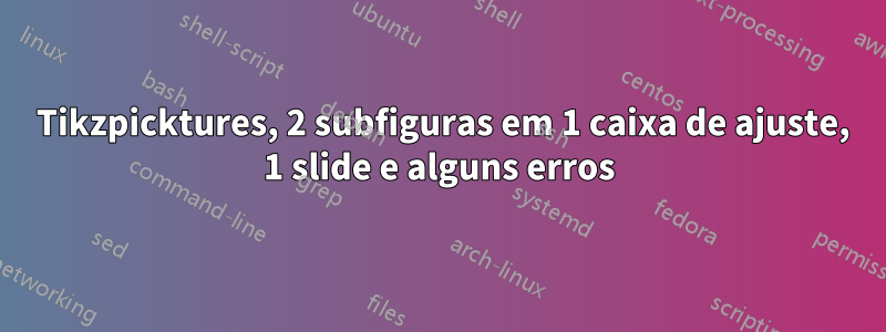 2 Tikzpicktures, 2 subfiguras em 1 caixa de ajuste, 1 slide e alguns erros