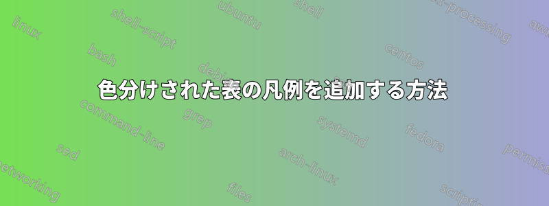 色分けされた表の凡例を追加する方法