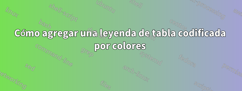 Cómo agregar una leyenda de tabla codificada por colores