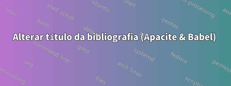 Alterar título da bibliografia (Apacite & Babel)