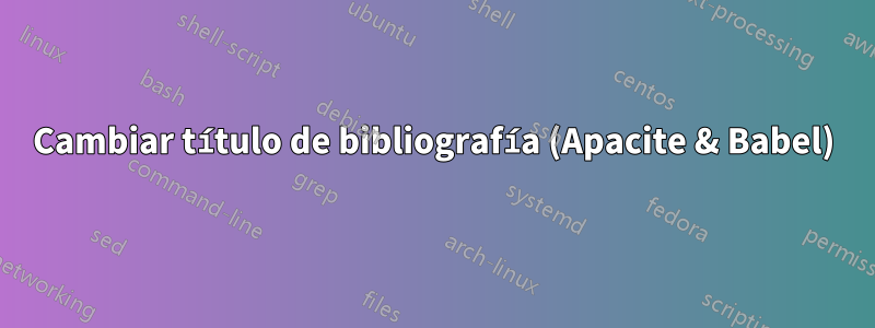 Cambiar título de bibliografía (Apacite & Babel)