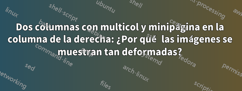 Dos columnas con multicol y minipágina en la columna de la derecha: ¿Por qué las imágenes se muestran tan deformadas?