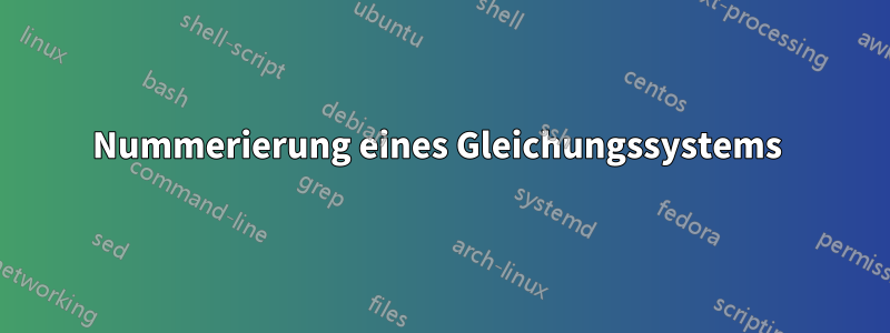 Nummerierung eines Gleichungssystems 