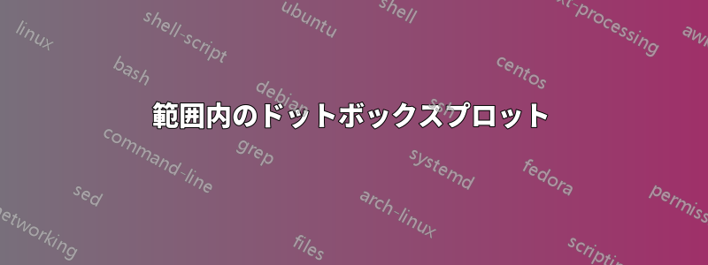 範囲内のドットボックスプロット