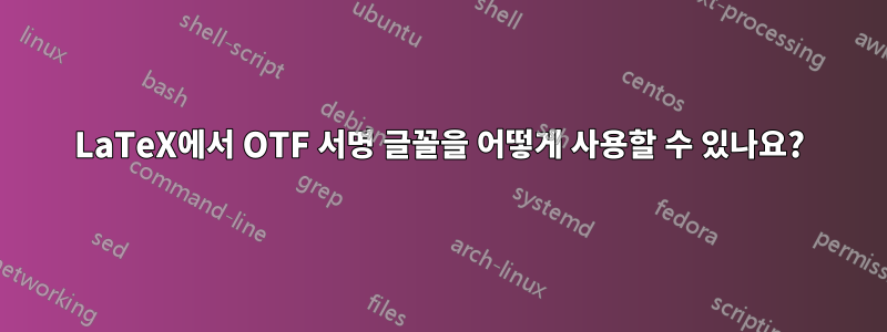 LaTeX에서 OTF 서명 글꼴을 어떻게 사용할 수 있나요?