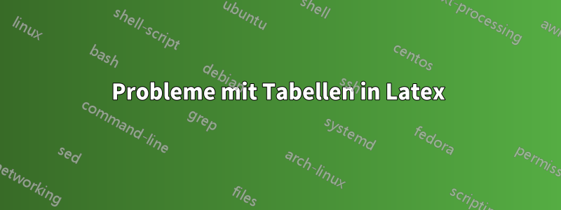 Probleme mit Tabellen in Latex