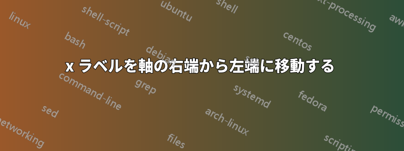 x ラベルを軸の右端から左端に移動する