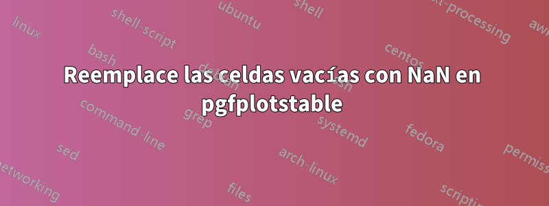 Reemplace las celdas vacías con NaN en pgfplotstable