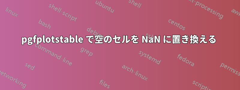 pgfplotstable で空のセルを NaN に置き換える