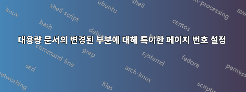 대용량 문서의 변경된 부분에 대해 특이한 페이지 번호 설정